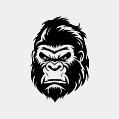Angry Gorilla head vector illustration for logo, symbol and icon