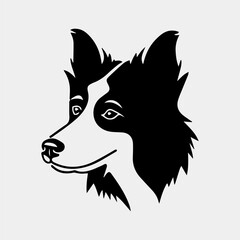 Border Collie Dog head logo icon vector. Dog face simple design.