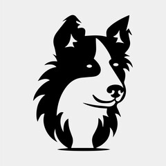 Border Collie Dog head logo icon vector. Dog face simple design.