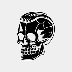 Vector skull of hipster. Abstract silhouette of a human skull