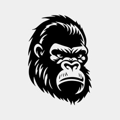 Angry Gorilla head vector illustration for logo, symbol and icon