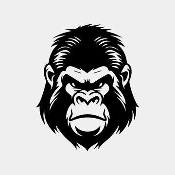 Angry Gorilla head vector illustration for logo, symbol and icon