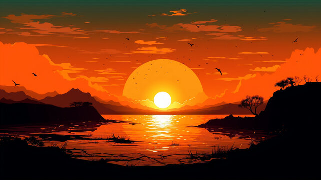 Vekor Sonnenuntergang