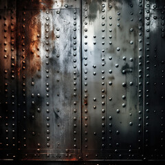 background with rivets, rusty surface, grunge, AI generated