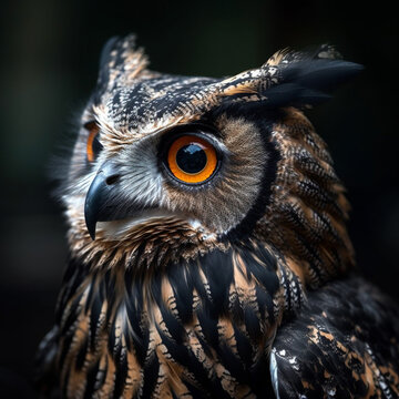 Eule mit leuchtenden Augen