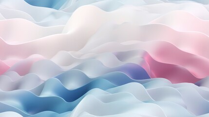 Obraz premium Soft Smooth Ocean Flow Wave, Red & White Gradient Pattern, Digital Silk Fabric Fluid Motion and Space Concept for Wallpaper Background, Luxury Curtain Weddings Valentine, generative ai