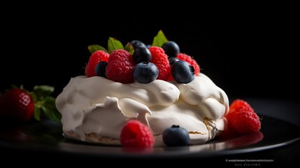 cream with berries