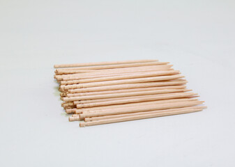 Bamboo toothpicks textures. Bamboo toothpicks isolated on white background