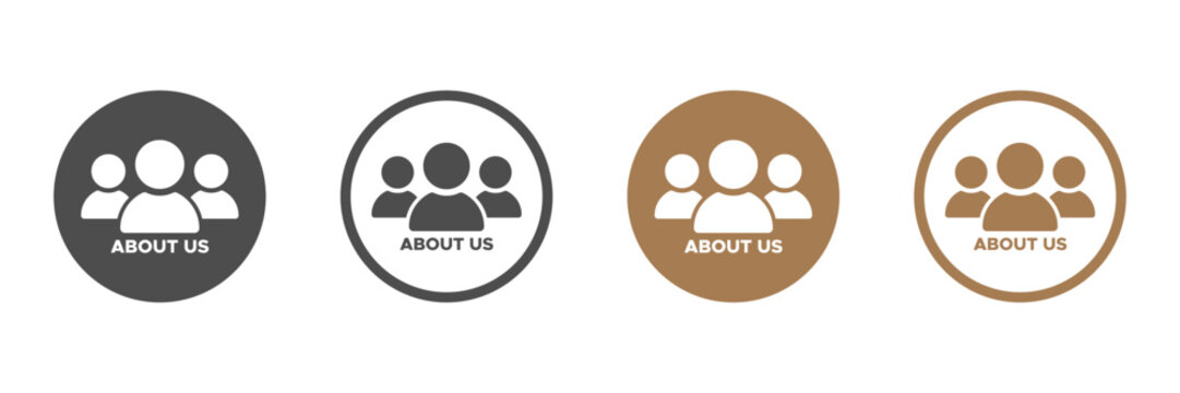  About us flat vector icons set