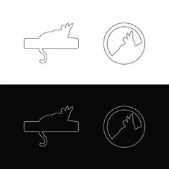 Line art sleeping cat animal logo design