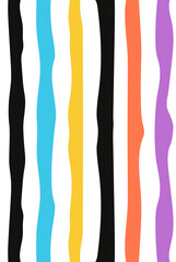 Abstract seamless pattern with vertical wavy lines, Striped surface design vector illustration.