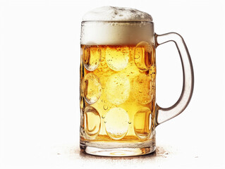 A mug of beer with white background