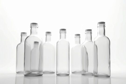 Blank image of bottles, stock image white background, generative ai