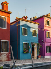 island city in evening,  burano 