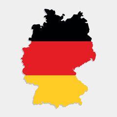 germany map with flag on gray background