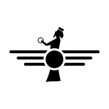 aravahar symbol, faravahar icon. Element of religion symbol illustration. Signs and symbols icon can be used for web, logo, mobile app, UI, UX