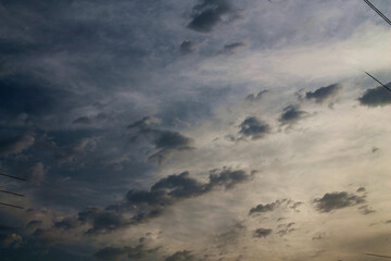 Obraz premium Clouds and blue sky. Evening sky