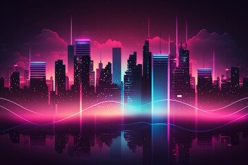 Abstract futuristic smart city a hub of technology and progress. Metaverse cyber concept idea. Innovation and advancement. Ai generated