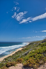 The coast with long beaches and heathland along the Cape to Cape Walk, from Cape Naturaliste to...