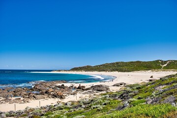 Holiday makers at the idyllic beach of Prevelly, in the Margaret River region of southwest Western Australia

