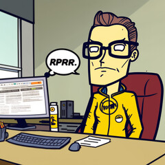 businessman in office cartoon