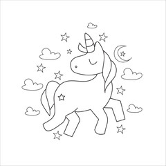 Free vector hand drawn horse outline illustration