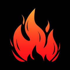 Fire, flame icon. Hot, burn logo or sign. Vector illustration.