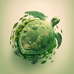 World Earth day concept. 3d paper cut eco friendly design. Vector illustration. Paper carving Earth map shapes with shadow. Save the Earth concept. Made with Generative AI