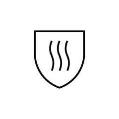 Protection against heat but not flame sign icon. Graphical symbol modern, simple, vector, icon for website design, mobile app, ui. Vector Illustration