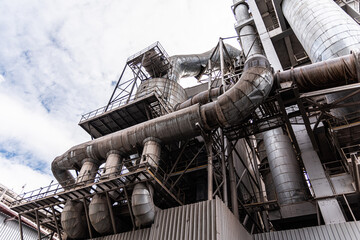 Industrial equipment, constructions, power machines in oil refinery plant