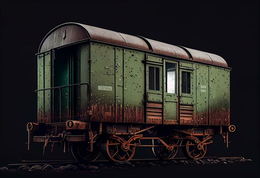 illustration of train wagon. Generative AI