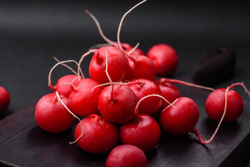 Delicious fresh raw red radish for making healthy salad