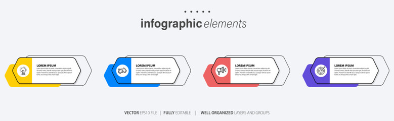 Creative concept for infographic with 4 steps, options, parts or processes. Business data visualization
