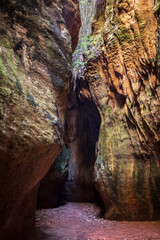 Obraz premium Arboleja Strait in Aledo, Murcia, Spain. Canyon carved out of the rock by the action of erosion creating a unique and mysterious landscape