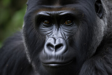 Obraz premium Close up of a Gorilla- made with generative ai
