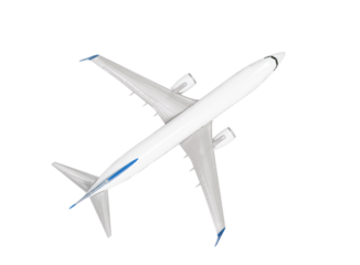 Model airplane isolated on transparent background