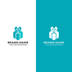 Box gift logo icon vector illustration 