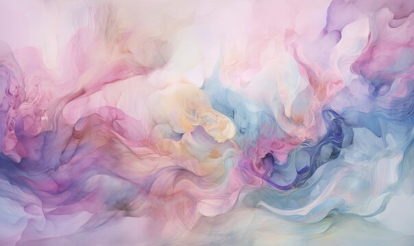  an abstract painting with a lot of colors on the wall.  generative ai