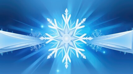 A blue banner with a snowflake for Winter Solstice. With empty space for text. Generative ai.