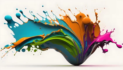 Gordijnen Paint Splash, Colorful Splash, Generative AI © DigitalArtNow