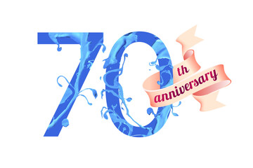 70th (seventieth) anniversary. Paint digit