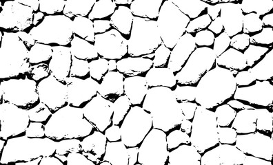 Rustic cracked texture with many cracks and scratches. Abstract background. PNG graphic illustration with transparent background.