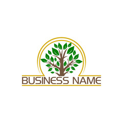 Tree business name logo isolated on transparent background