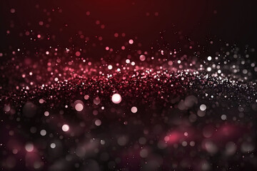 maroon and dark red colored glowing glow bokeh out of focus blurred particles and lights and waves.  Abstract glamour high tech technology background. Generative AI