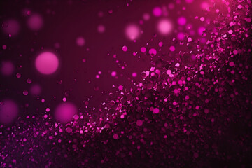 fuchsia and purple colored glowing glow bokeh out of focus blurred particles and lights and waves. Abstract glamour high tech technology background. Generative AI