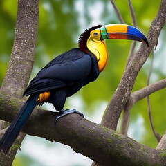 Fototapeta premium toucan on a tree generative art
