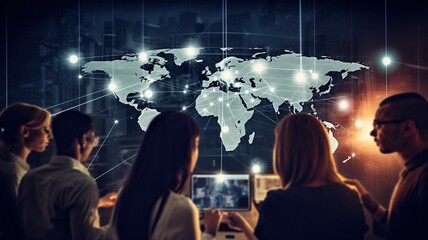 Illustration of a Virtual classroom attended by people from all around the world (AI Generated)