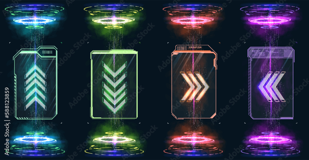 Poster futuristic vector hud interface screen design. digital callouts titles. hud ui gui futuristic user i