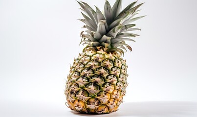  a pineapple on a white background with a white background.  generative ai