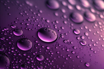 macro water drops droplets beading on a purple eggplant colored painted metal car with waxed finish, background, generative ai